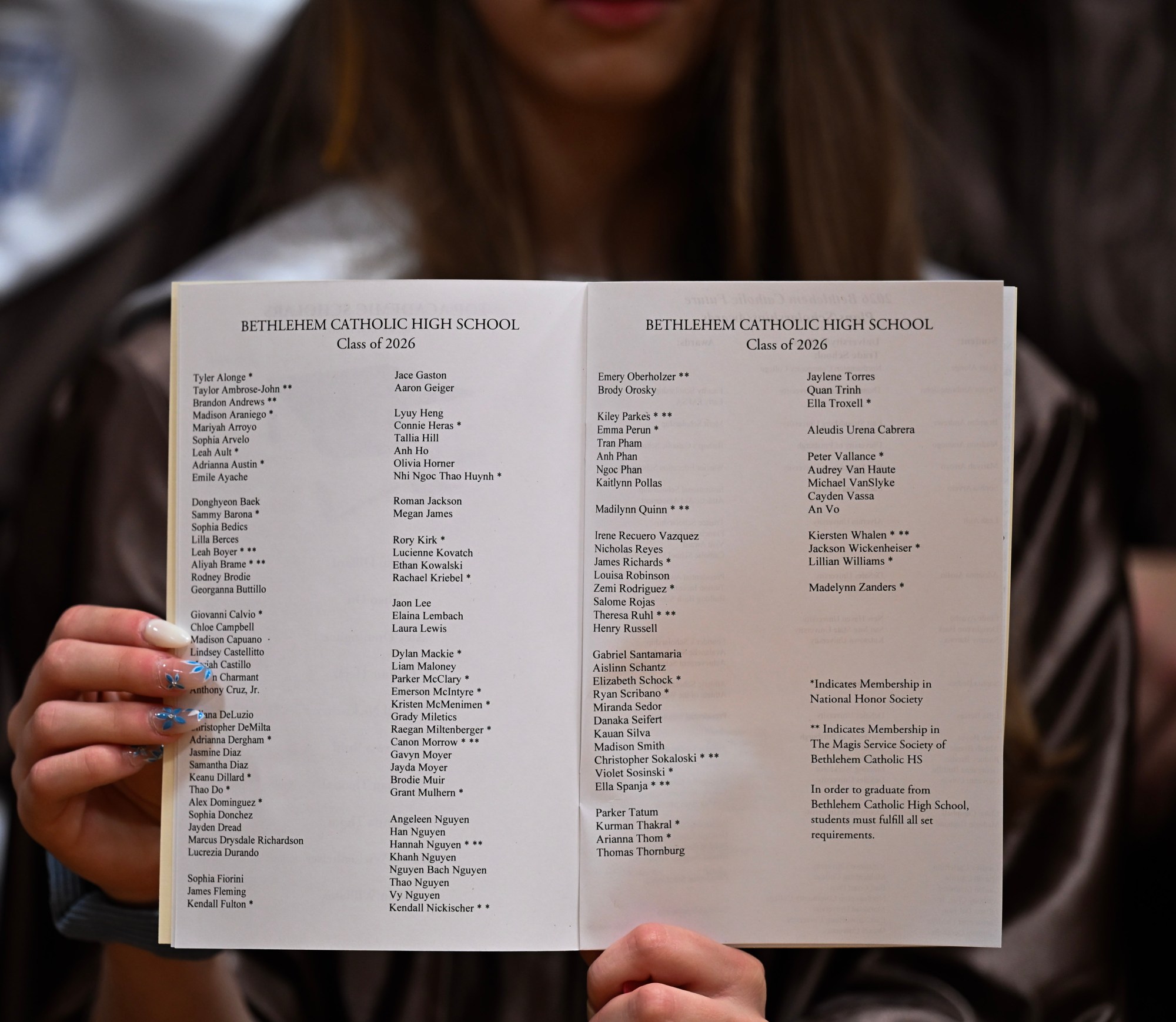 Bethlehem Catholic High School held its graduation Tuesday, June 2, 2026, at the high school auditorium in Bethlehem. Seniors gathered in the gymnasium before lining up to enter the ceremony. (Avery Folmar/The Morning Call)