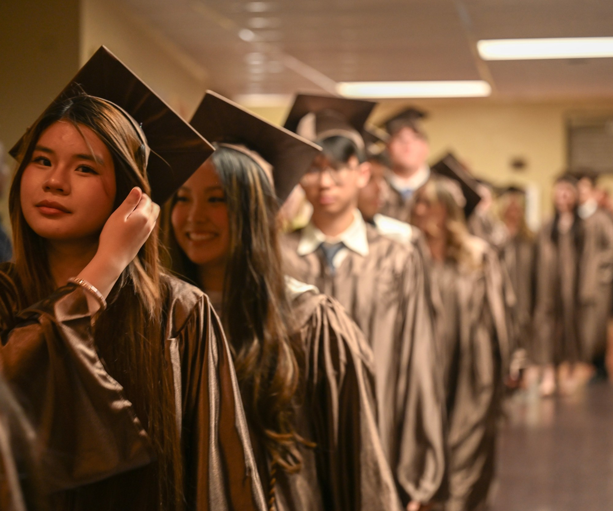Bethlehem Catholic High School held its graduation Tuesday, June 2, 2026, at the high school auditorium in Bethlehem. Seniors gathered in the gymnasium before lining up to enter the ceremony. (Avery Folmar/The Morning Call)