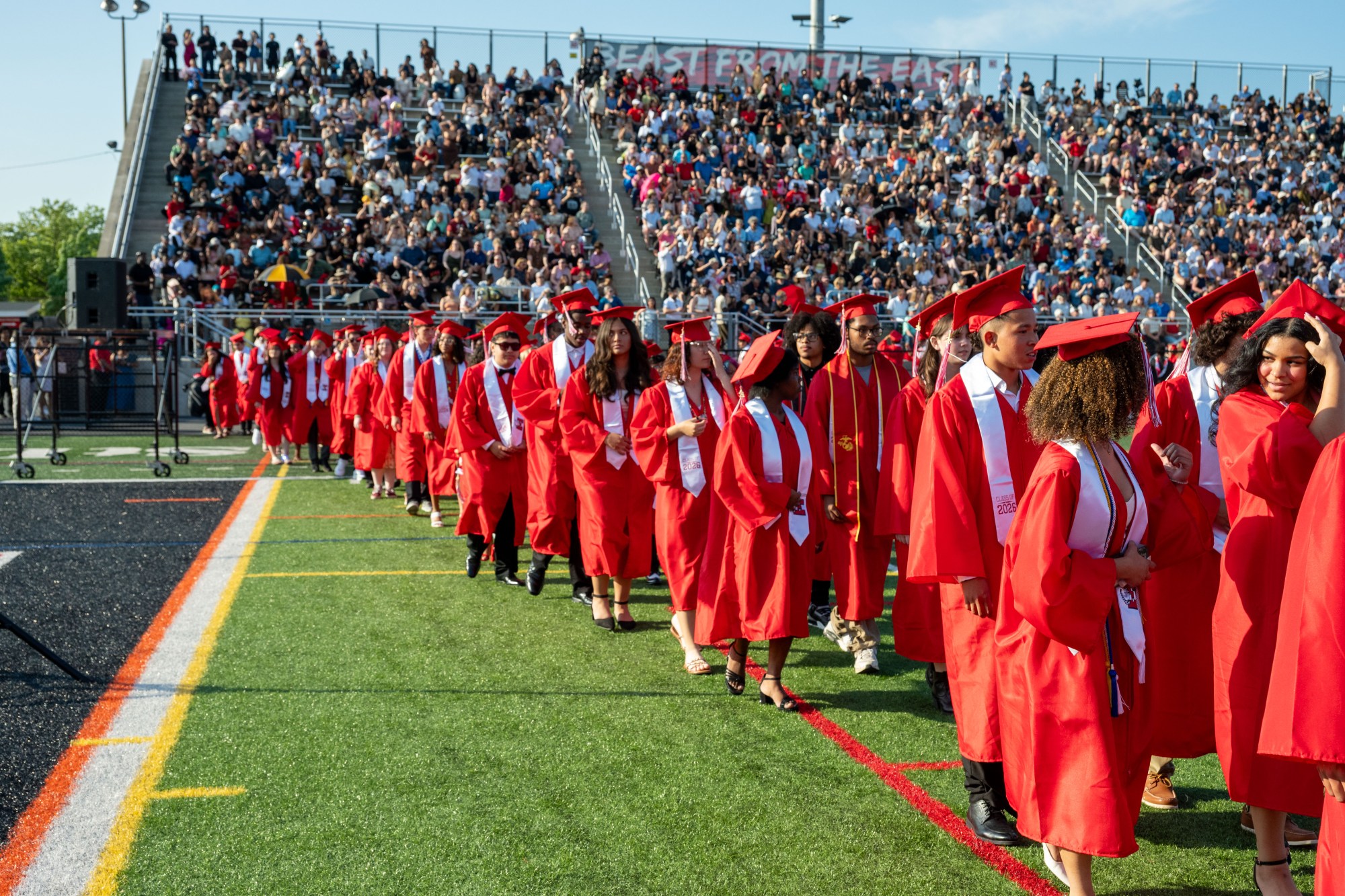 Easton Area High School held its 2026 graduation Tuesday, June 9, at Cottingham Stadium. (Jonathan Broady/Special to The Morning Call)