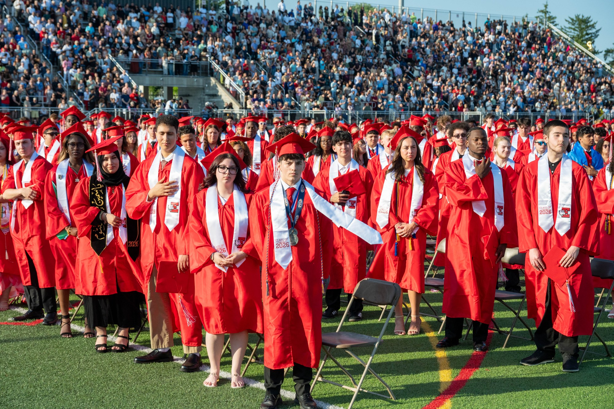 Easton Area High School held its 2026 graduation Tuesday, June 9, at Cottingham Stadium. (Jonathan Broady/Special to The Morning Call)