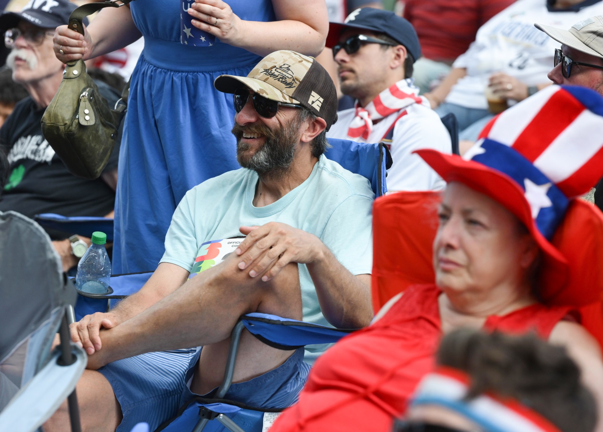 Soccer fans gather on Friday, June 19, 2026, to see United States defeat Australia 2-0 to reach World Cup knockouts at the Lehigh Valley SoccerFest and Viewing Party at SteelStacks in Bethlehem. (Monica Cabrera/The Morning Call)
