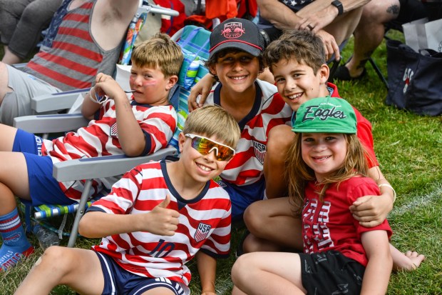 Soccer fans gather on Friday, June 19, 2026, to see United States defeat Australia 2-0 to reach World Cup knockouts at the Lehigh Valley SoccerFest and Viewing Party at SteelStacks in Bethlehem. (Monica Cabrera/The Morning Call)