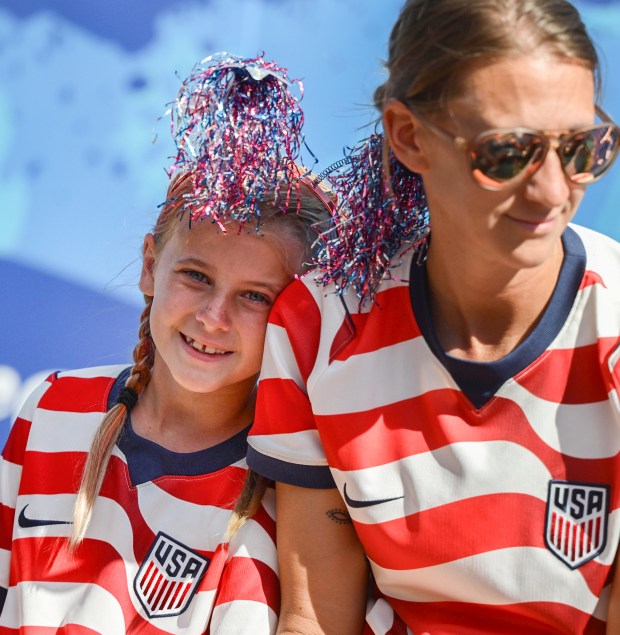 Soccer fans gather on Friday, June 19, 2026, to see United States defeat Australia 2-0 to reach World Cup knockouts at the Lehigh Valley SoccerFest and Viewing Party at SteelStacks in Bethlehem. (Monica Cabrera/The Morning Call)