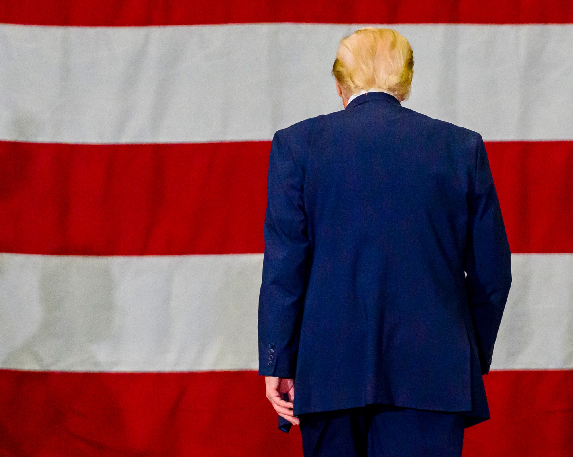 President Donald J. Trump ends his speach Tuesday, June 23, 2026, at Mack Truck in Lower Macungie Township. (April Gamiz/The Morning Call)