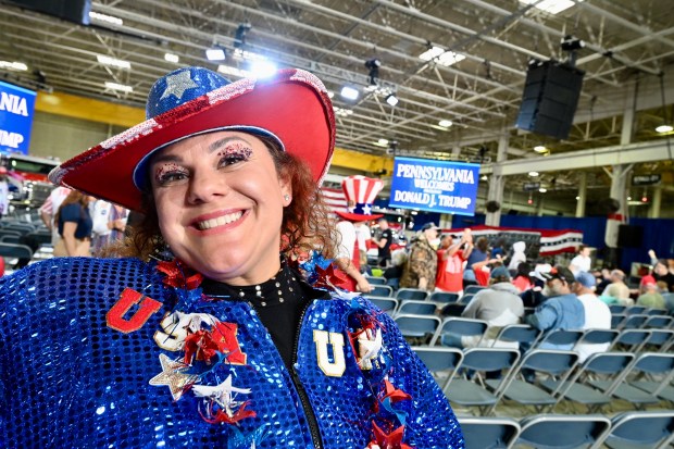 Talina Stackhouse is excited Tuesday, June 23, 2026, to see President Donald Trump speak at Mack Truck in Lower Macungie Township. (April Gamiz/The Morning Call)