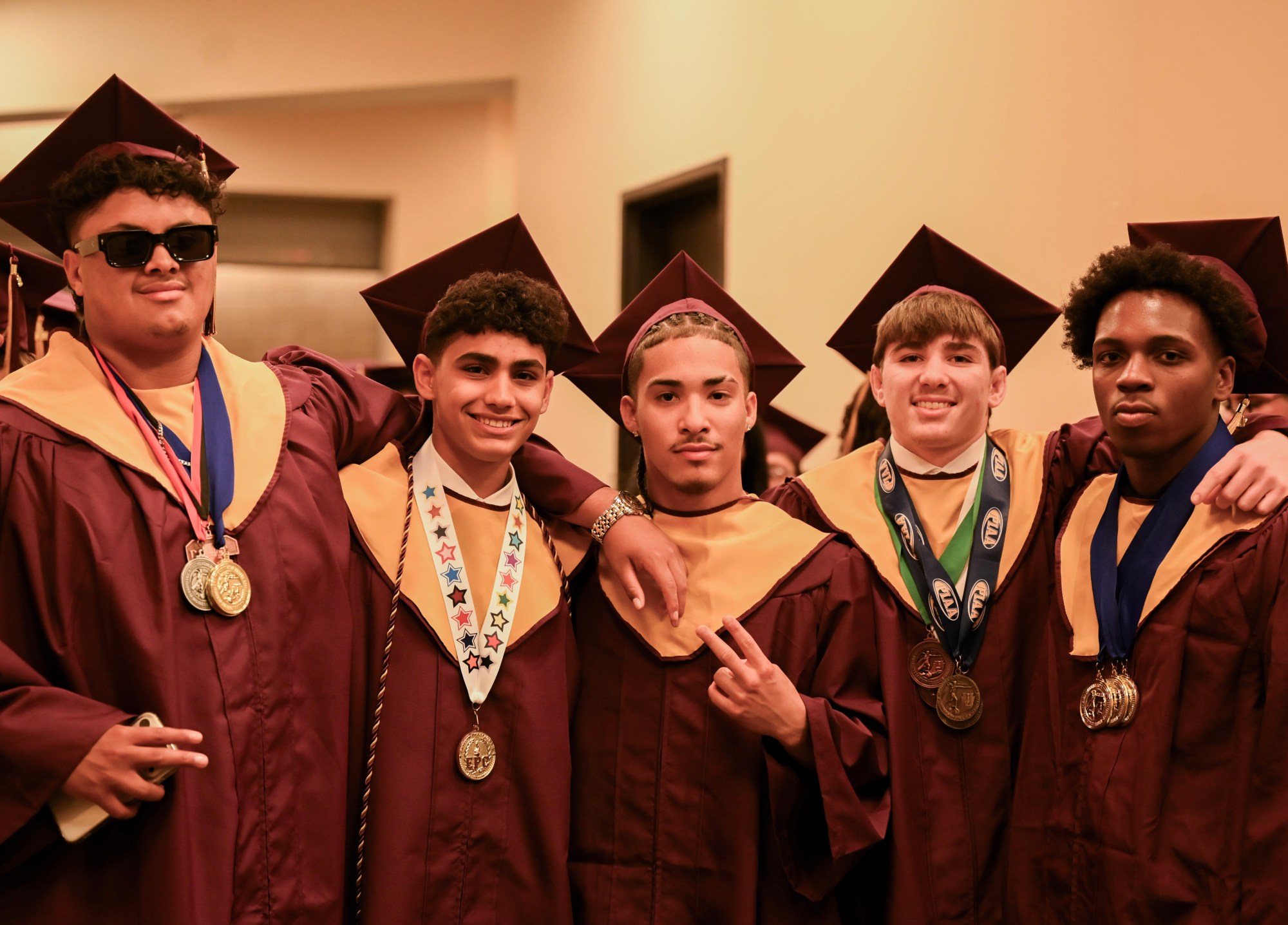 Whitehall High School students in the Class of 2026 line up in anticipation as they prepared to enter the graduation ceremony Monday, June 1, 2026, at PPL Center in Allentown.  (Avery Folmar/The Morning Call)
