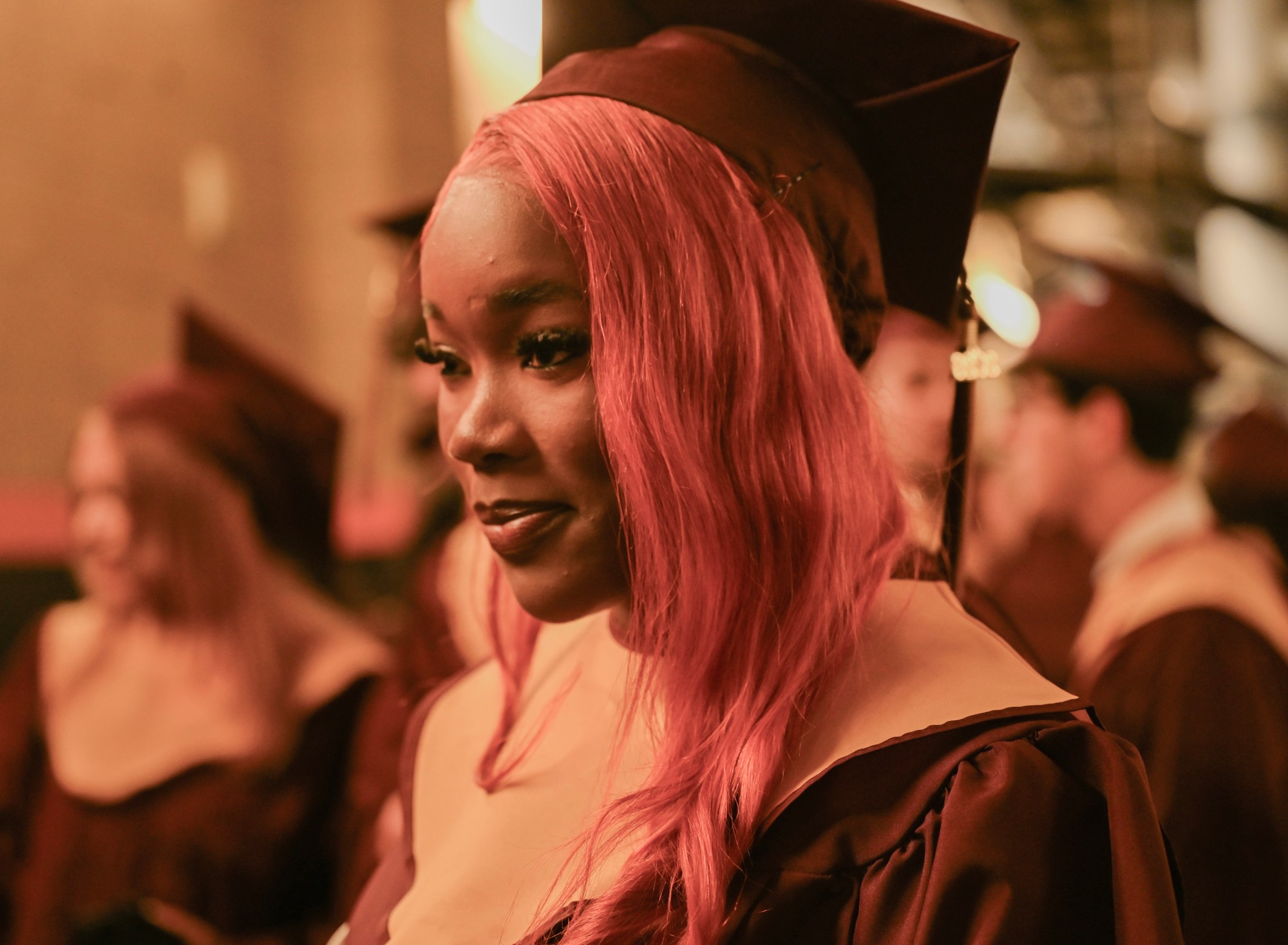 Whitehall High School students in the Class of 2026 line up in anticipation as they prepared to enter the graduation ceremony Monday, June 1, 2026, at PPL Center in Allentown.  (Avery Folmar/The Morning Call)