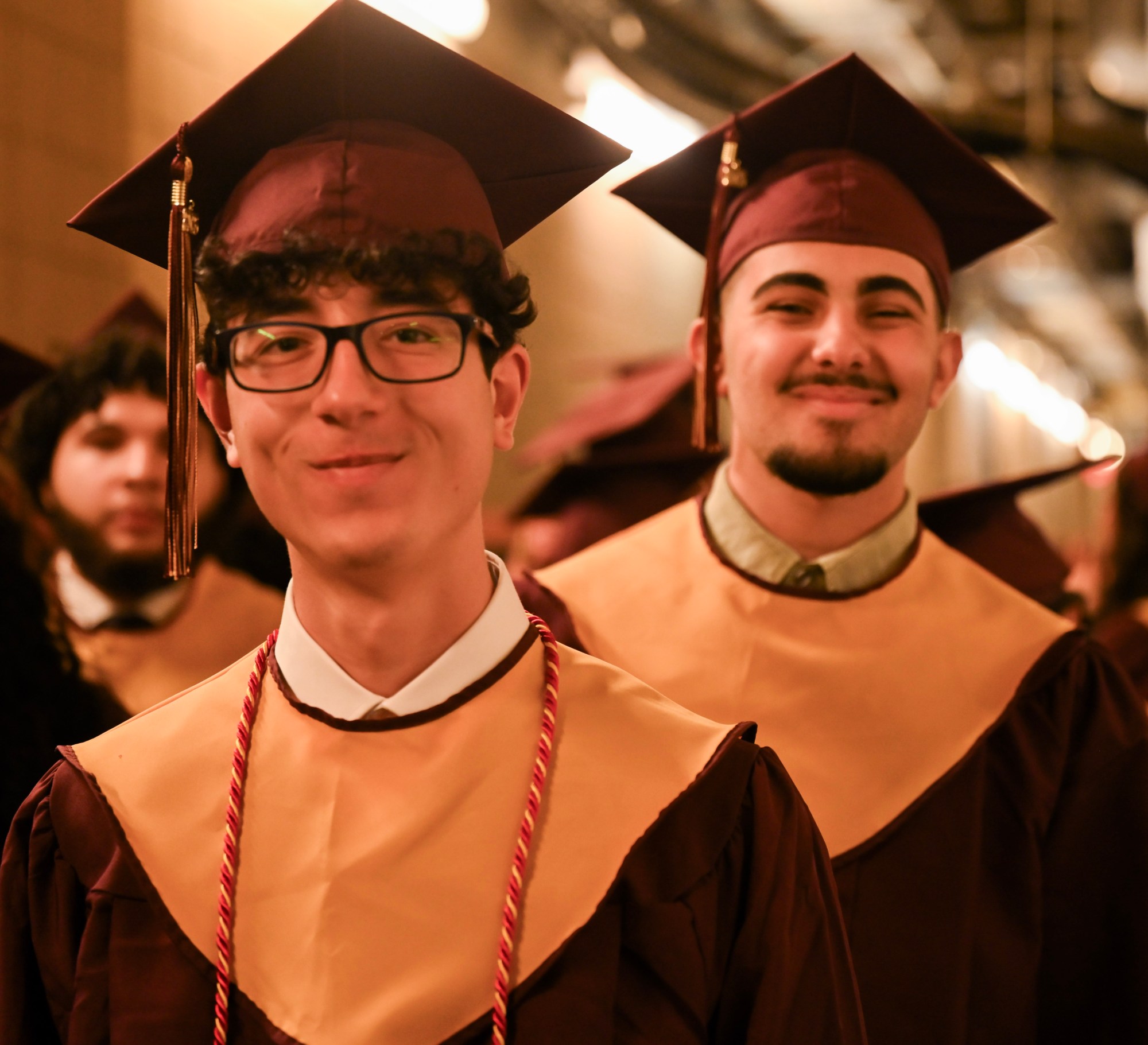Whitehall High School students in the Class of 2026 line up in anticipation as they prepared to enter the graduation ceremony Monday, June 1, 2026, at PPL Center in Allentown.  (Avery Folmar/The Morning Call)