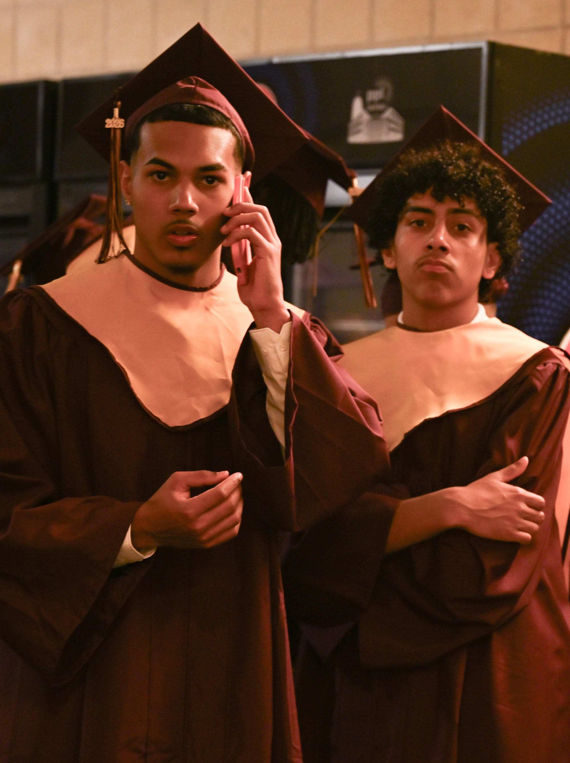 Whitehall High School students in the Class of 2026 line up in anticipation as they prepared to enter the graduation ceremony Monday, June 1, 2026, at PPL Center in Allentown.  (Avery Folmar/The Morning Call)