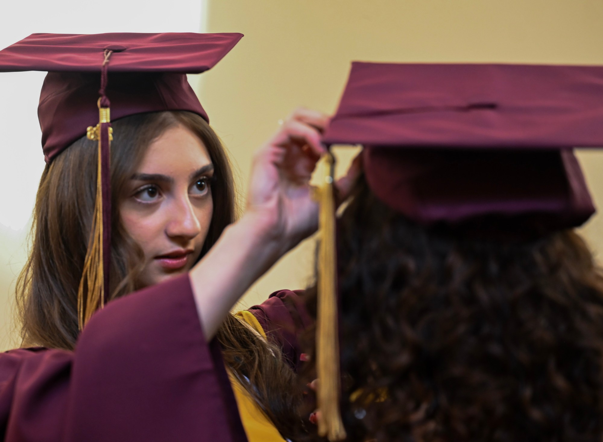 Whitehall High School students in the Class of 2026 line up in anticipation as they prepared to enter the graduation ceremony Monday, June 1, 2026, at PPL Center in Allentown.  (Avery Folmar/The Morning Call)