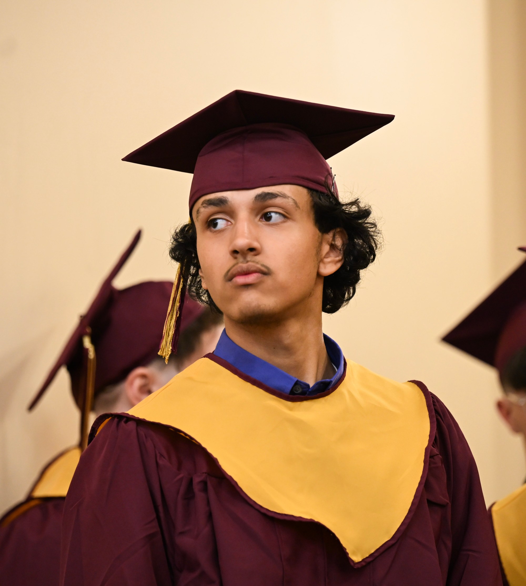 Whitehall High School students in the Class of 2026 line up in anticipation as they prepared to enter the graduation ceremony Monday, June 1, 2026, at PPL Center in Allentown.  (Avery Folmar/The Morning Call)