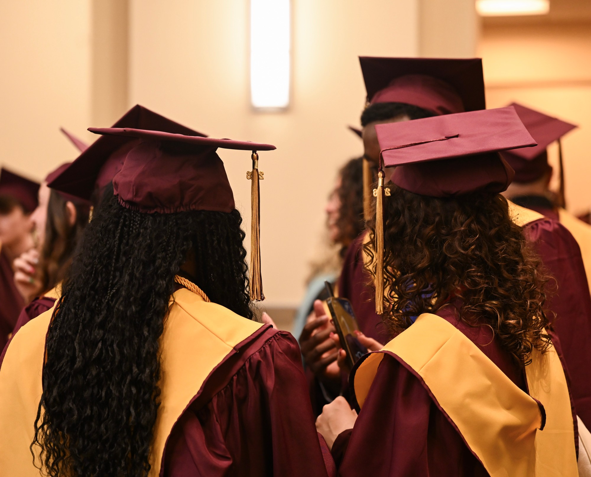 Whitehall High School students in the Class of 2026 line up in anticipation as they prepared to enter the graduation ceremony Monday, June 1, 2026, at PPL Center in Allentown.  (Avery Folmar/The Morning Call)