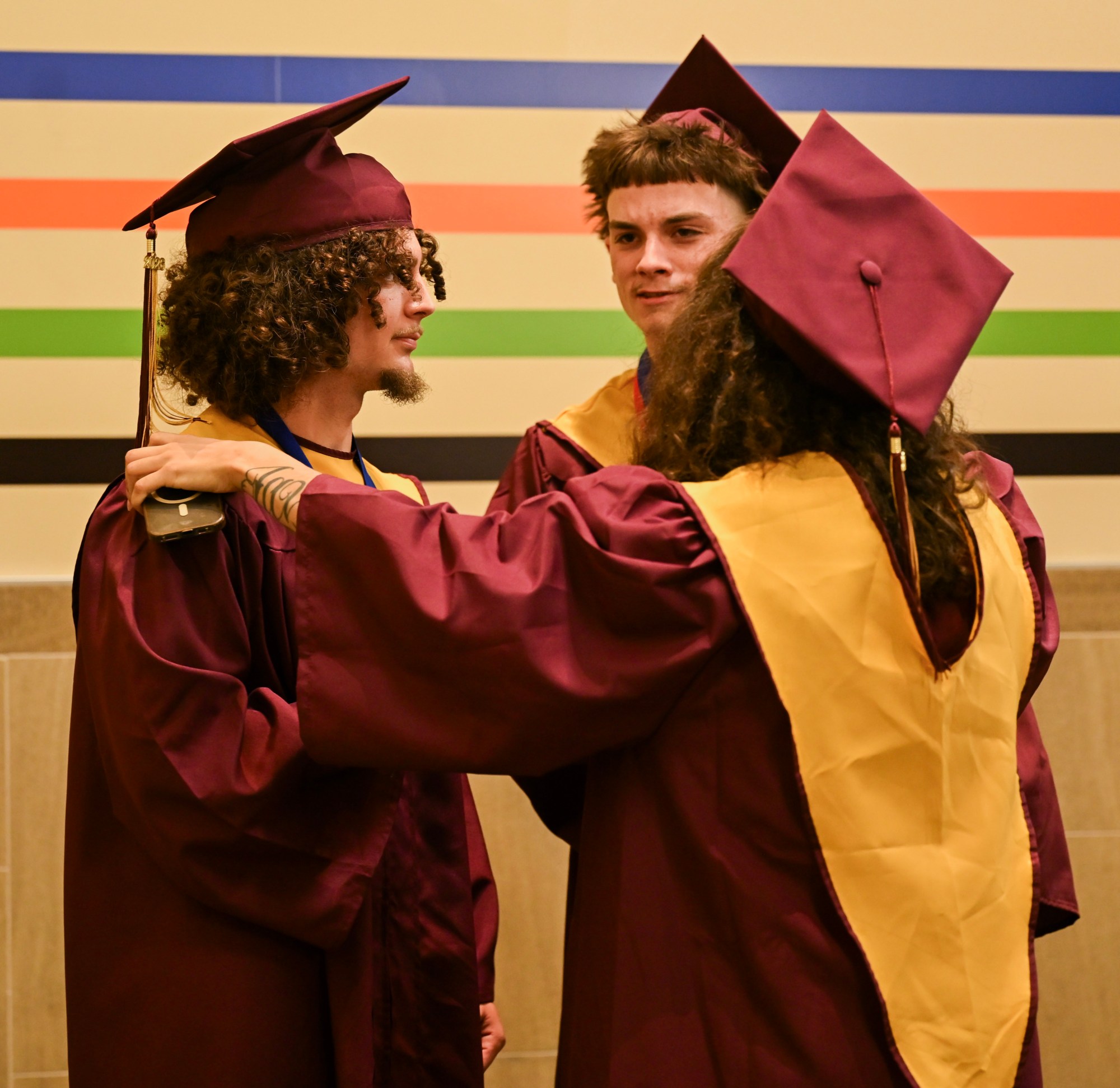Whitehall High School students in the Class of 2026 line up in anticipation as they prepared to enter the graduation ceremony Monday, June 1, 2026, at PPL Center in Allentown.  (Avery Folmar/The Morning Call)