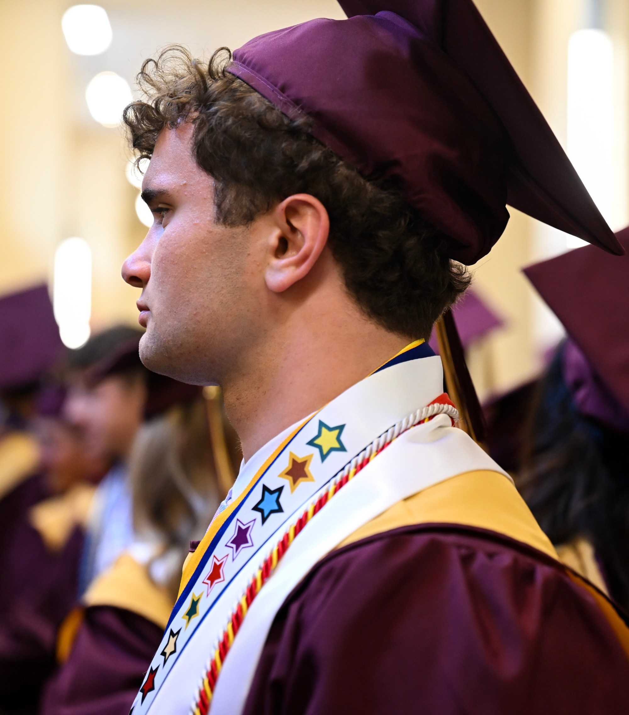 Whitehall High School students in the Class of 2026 line up in anticipation as they prepared to enter the graduation ceremony Monday, June 1, 2026, at PPL Center in Allentown.  (Avery Folmar/The Morning Call)