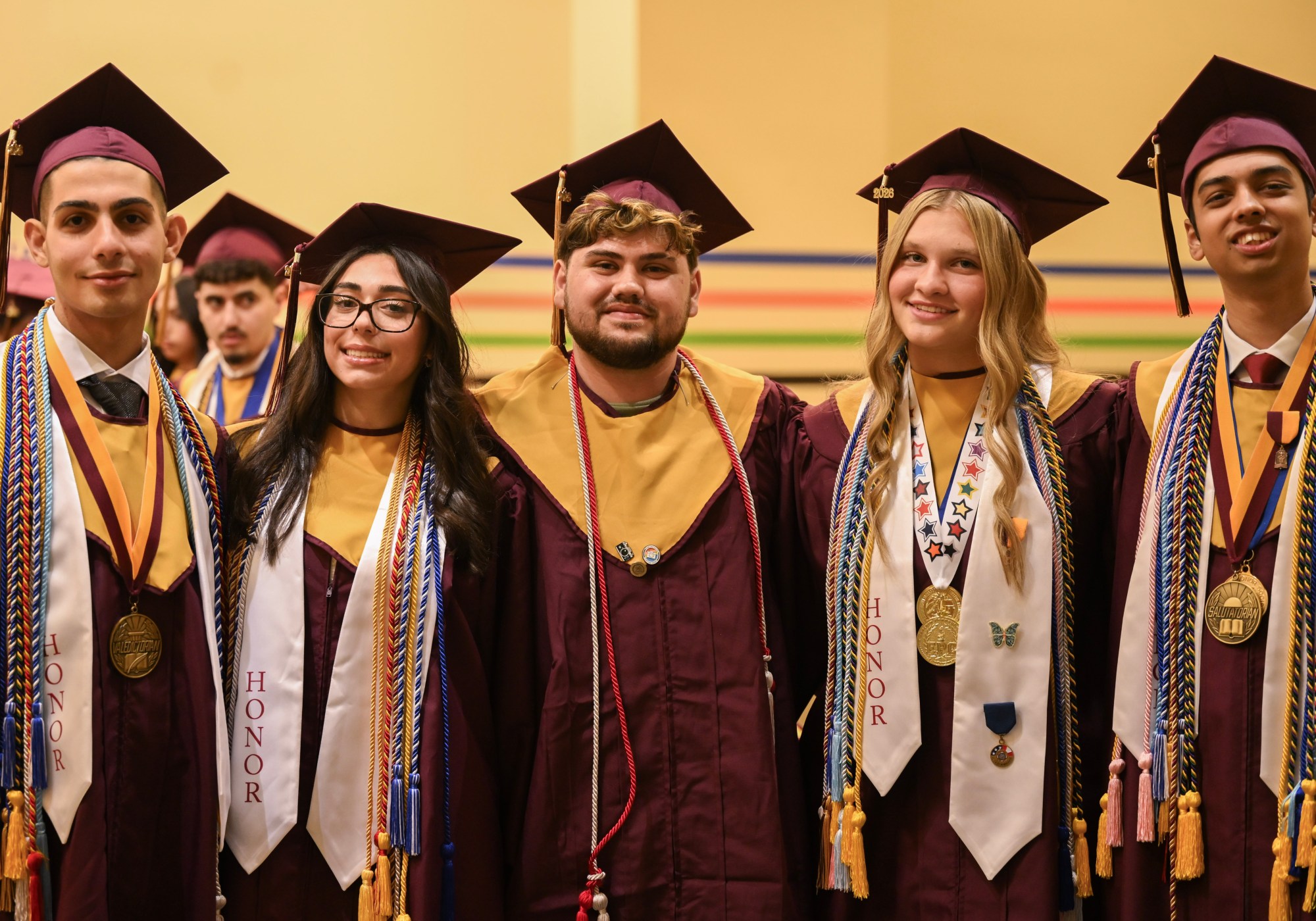 Whitehall High School students in the Class of 2026 line up in anticipation as they prepared to enter the graduation ceremony Monday, June 1, 2026, at PPL Center in Allentown.  (Avery Folmar/The Morning Call)