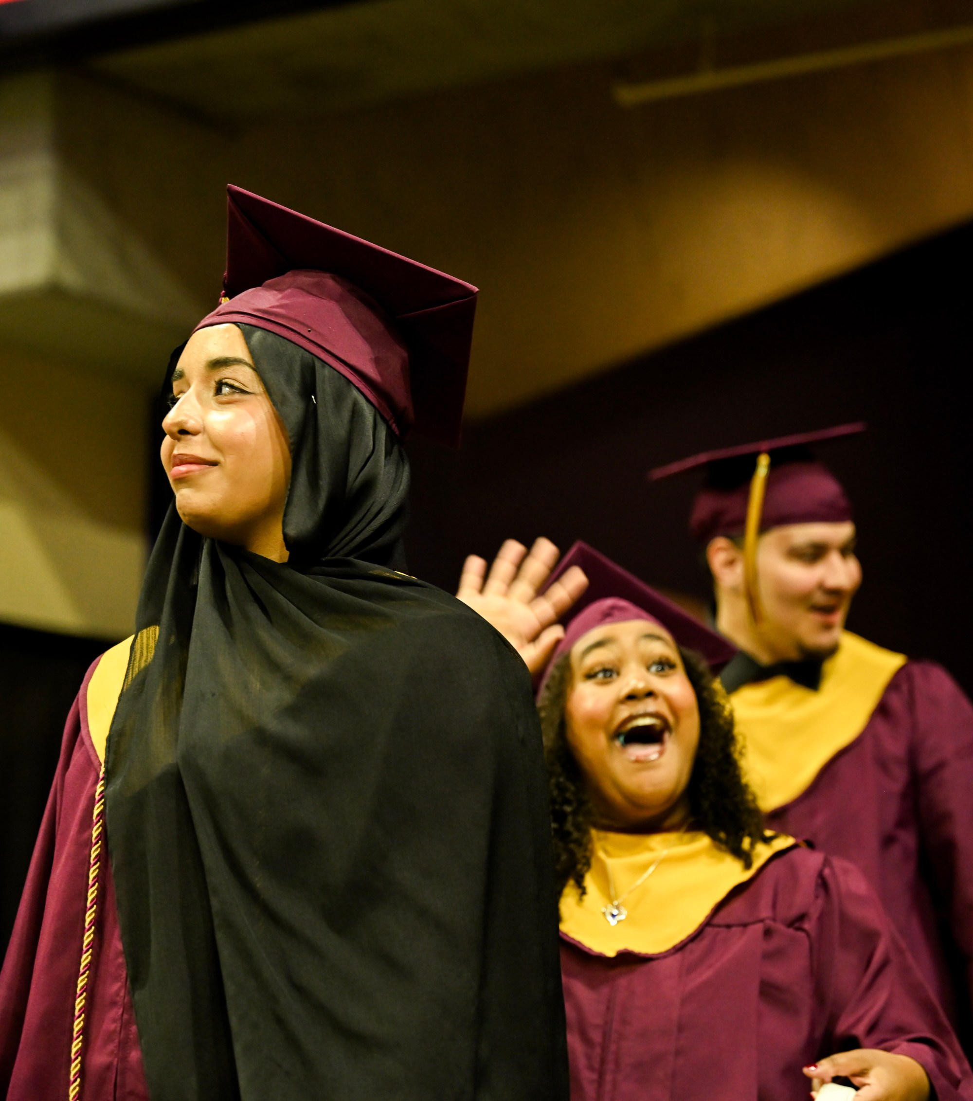Whitehall High School students in the Class of 2026 line up in anticipation as they prepared to enter the graduation ceremony Monday, June 1, 2026, at PPL Center in Allentown.  (Avery Folmar/The Morning Call)