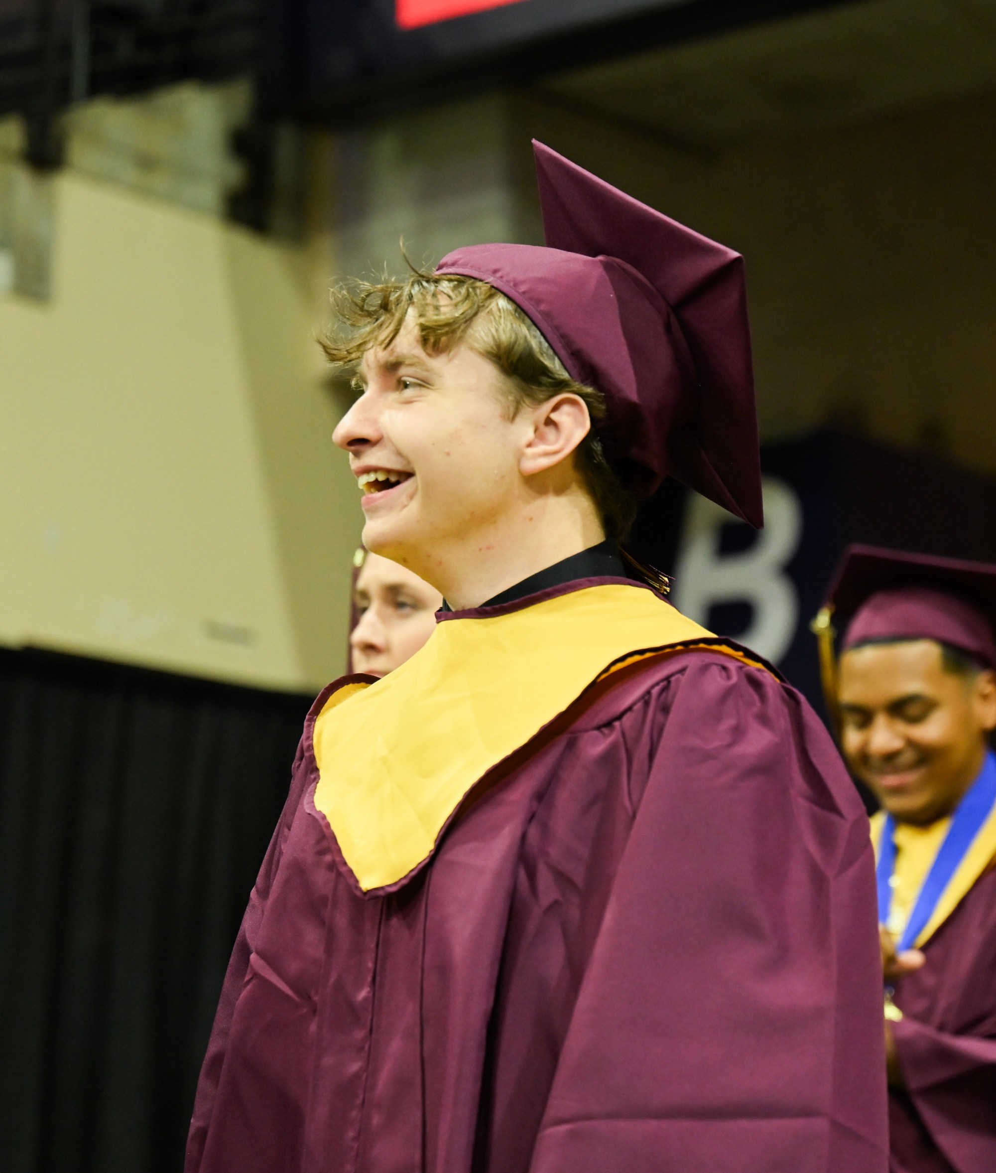 Whitehall High School students in the Class of 2026 line up in anticipation as they prepared to enter the graduation ceremony Monday, June 1, 2026, at PPL Center in Allentown.  (Avery Folmar/The Morning Call)