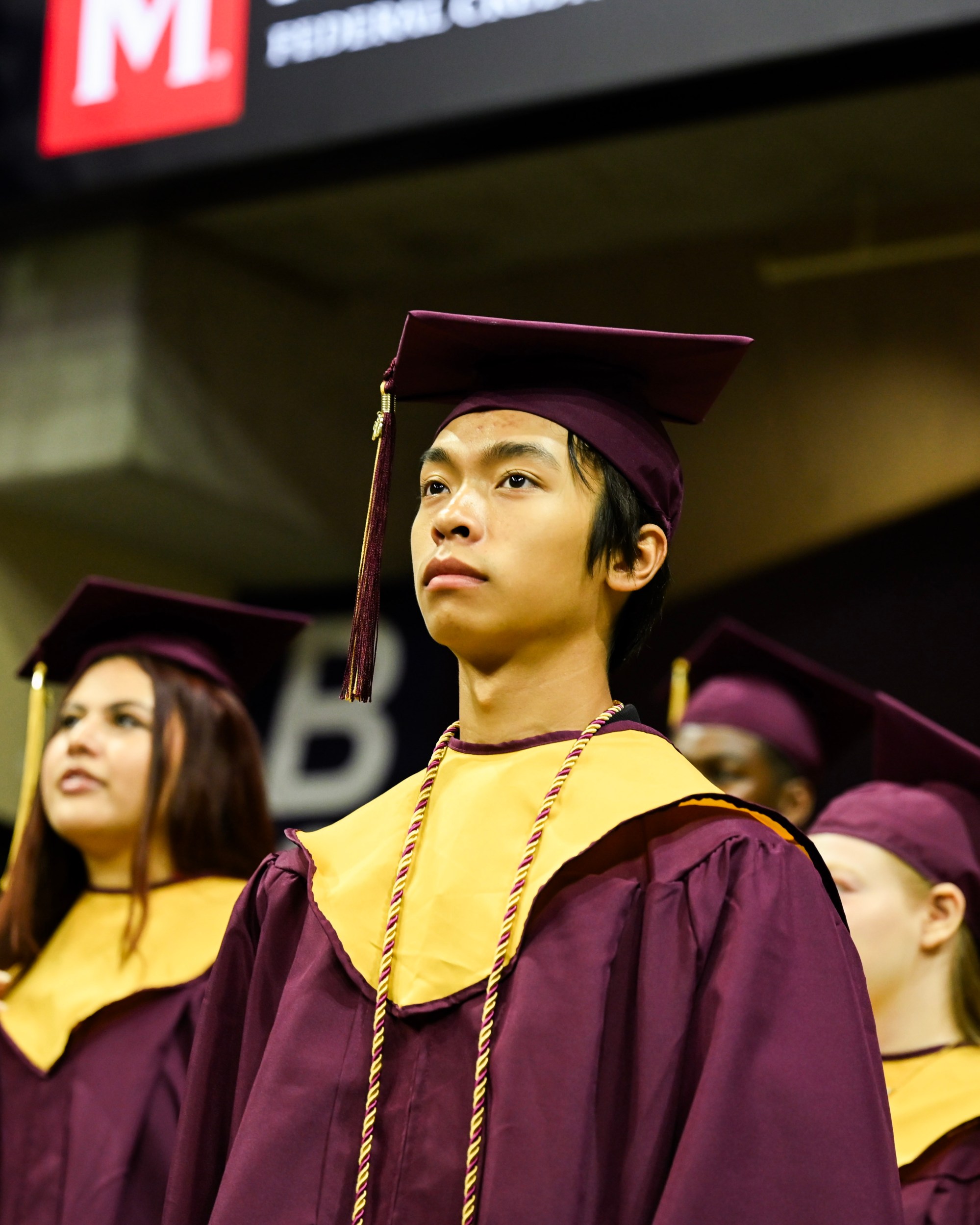 Whitehall High School students in the Class of 2026 line up in anticipation as they prepared to enter the graduation ceremony Monday, June 1, 2026, at PPL Center in Allentown.  (Avery Folmar/The Morning Call)