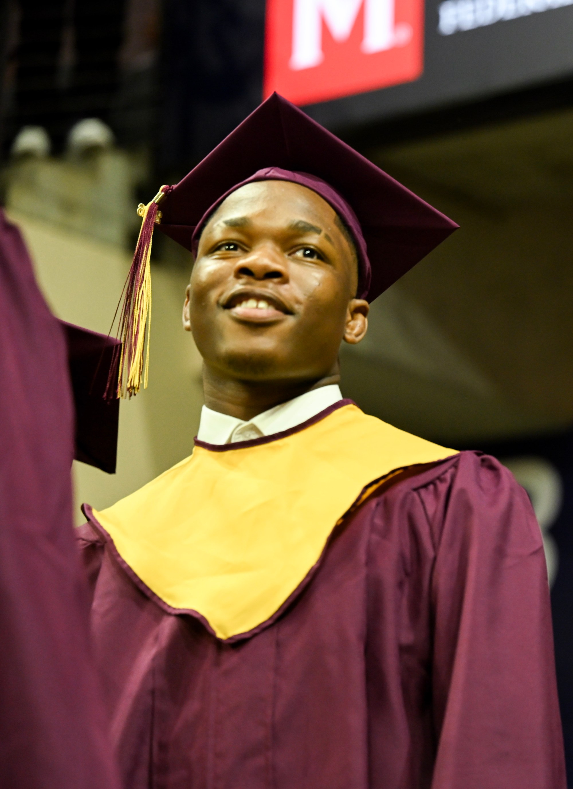 Whitehall High School students in the Class of 2026 line up in anticipation as they prepared to enter the graduation ceremony Monday, June 1, 2026, at PPL Center in Allentown.  (Avery Folmar/The Morning Call)