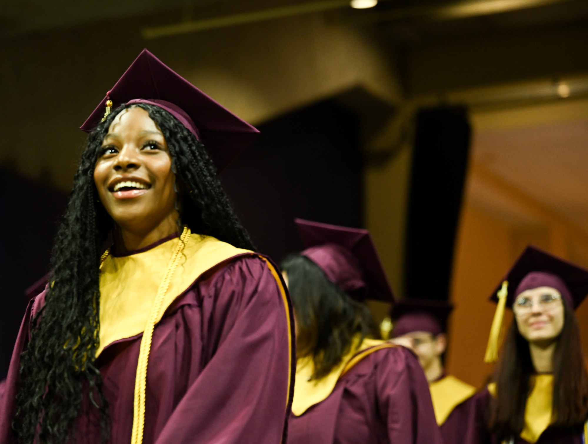 Whitehall High School students in the Class of 2026 line up in anticipation as they prepared to enter the graduation ceremony Monday, June 1, 2026, at PPL Center in Allentown.  (Avery Folmar/The Morning Call)