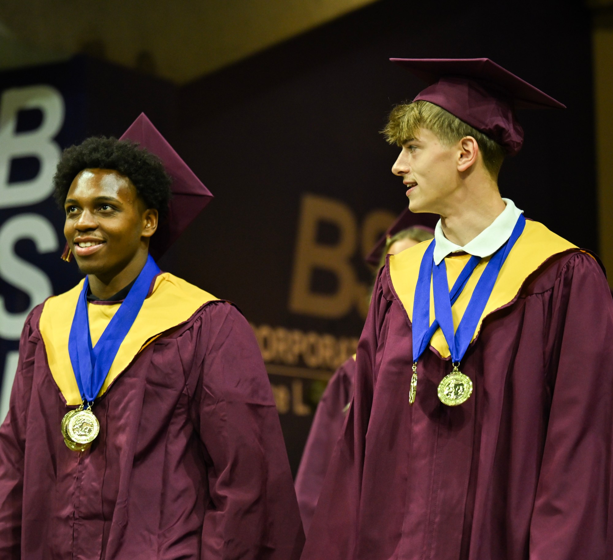 Whitehall High School students in the Class of 2026 line up in anticipation as they prepared to enter the graduation ceremony Monday, June 1, 2026, at PPL Center in Allentown.  (Avery Folmar/The Morning Call)