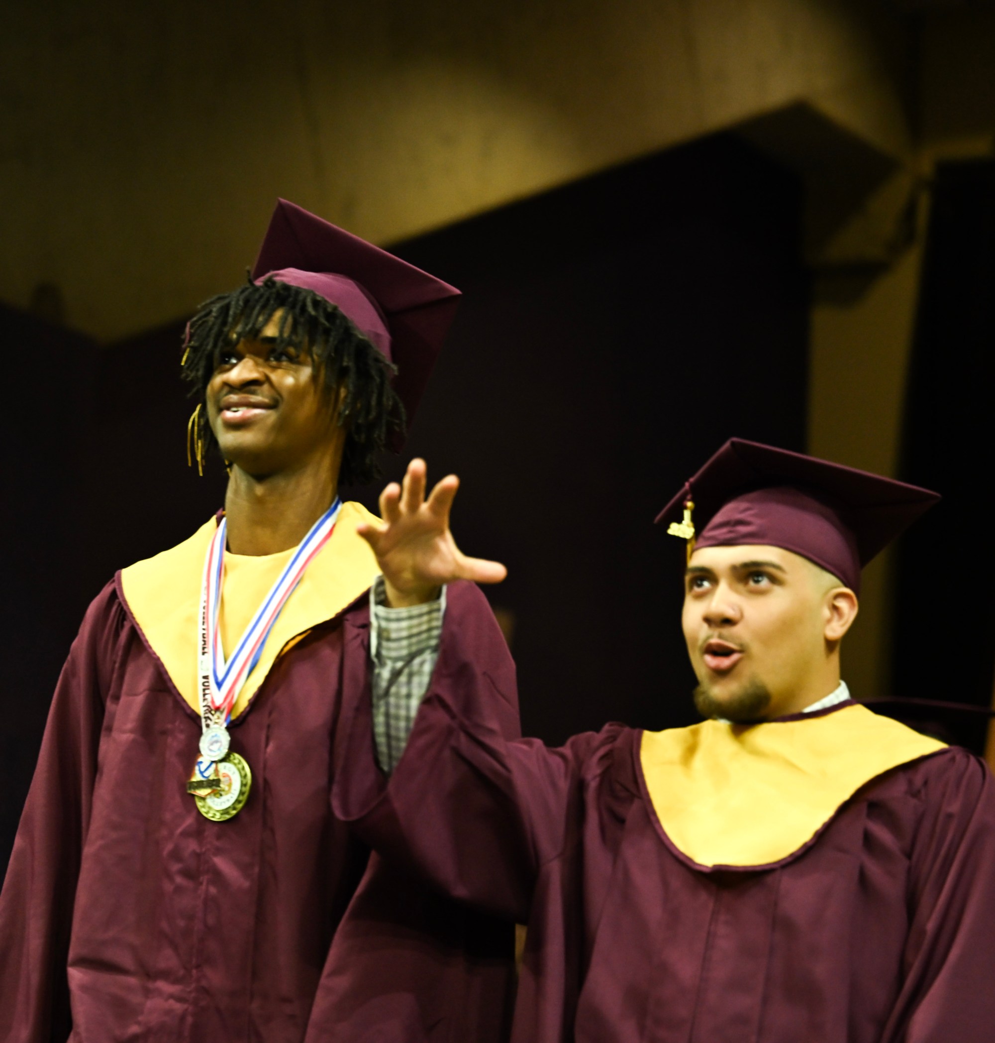 Whitehall High School students in the Class of 2026 line up in anticipation as they prepared to enter the graduation ceremony Monday, June 1, 2026, at PPL Center in Allentown.  (Avery Folmar/The Morning Call)