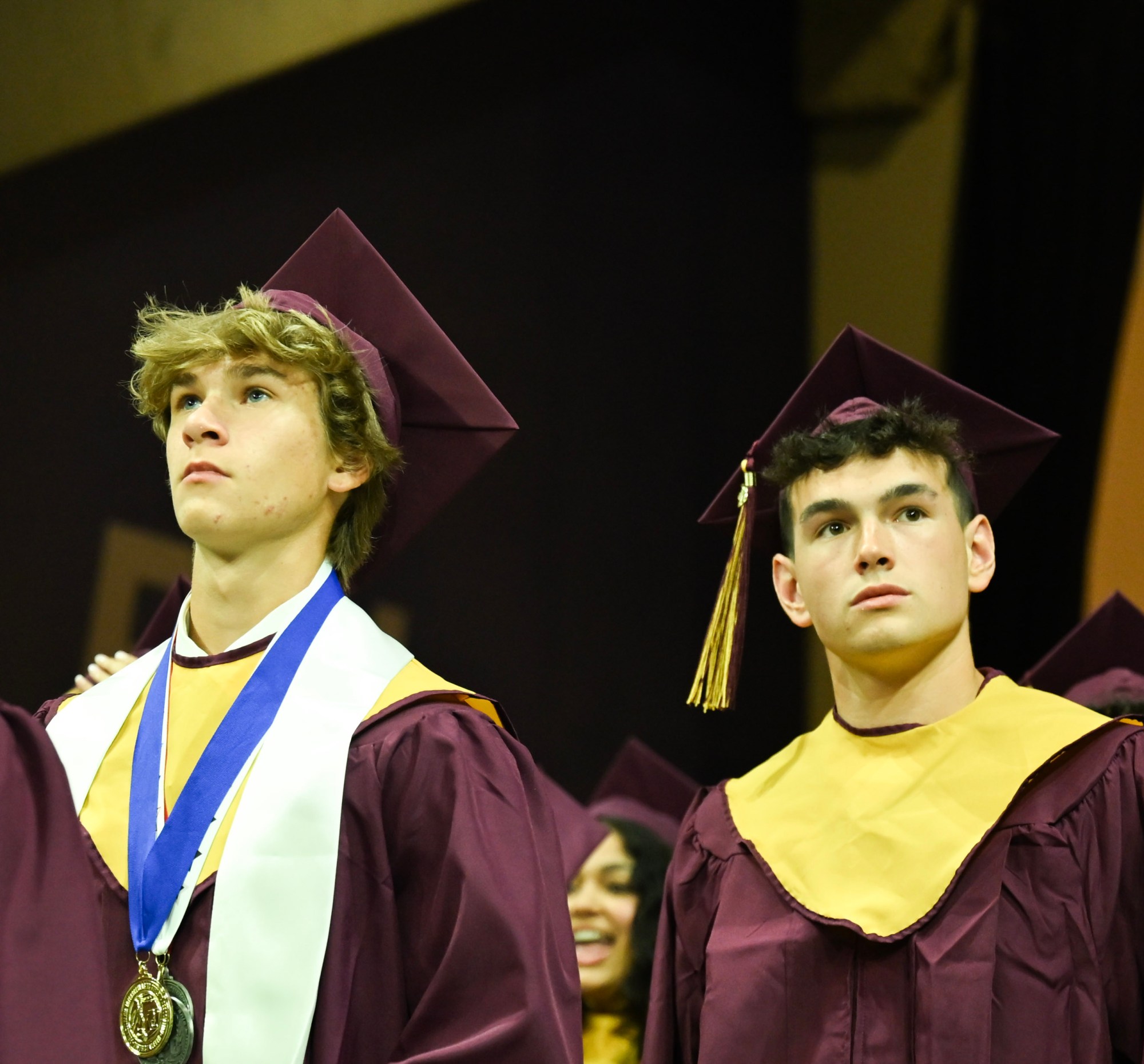 Whitehall High School students in the Class of 2026 line up in anticipation as they prepared to enter the graduation ceremony Monday, June 1, 2026, at PPL Center in Allentown.  (Avery Folmar/The Morning Call)