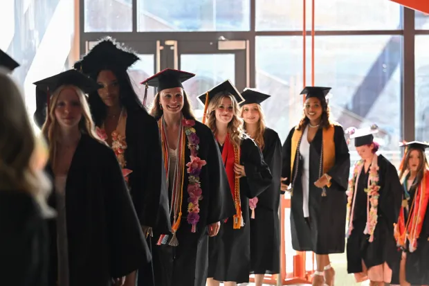 Lehigh Valley Charter High School for the Arts held its graduation Monday, June 8, 2026, at the ArtQuest Center at SteelStacks in Bethlehem. Students gathered on the second floor of the center before ascending to the third floor for the ceremony. (Avery Folmar/The Morning Call)