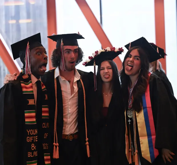Lehigh Valley Charter High School for the Arts held its graduation Monday, June 8, 2026, at the ArtQuest Center at SteelStacks in Bethlehem. Students gathered on the second floor of the center before ascending to the third floor for the ceremony. (Avery Folmar/The Morning Call)