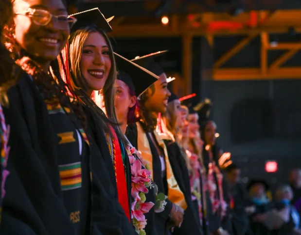 Lehigh Valley Charter High School for the Arts held its graduation Monday, June 8, 2026, at the ArtQuest Center at SteelStacks in Bethlehem. Students gathered on the second floor of the center before ascending to the third floor for the ceremony. (Avery Folmar/The Morning Call)