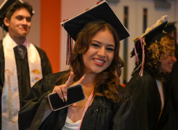 Lehigh Valley Charter High School for the Arts held its graduation Monday, June 8, 2026, at the ArtQuest Center at SteelStacks in Bethlehem. Students gathered on the second floor of the center before ascending to the third floor for the ceremony. (Avery Folmar/The Morning Call)