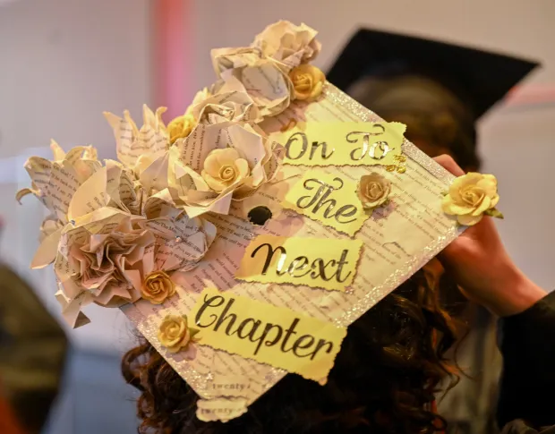 Lehigh Valley Charter High School for the Arts held its graduation Monday, June 8, 2026, at the ArtQuest Center at SteelStacks in Bethlehem. Students gathered on the second floor of the center before ascending to the third floor for the ceremony. (Avery Folmar/The Morning Call)