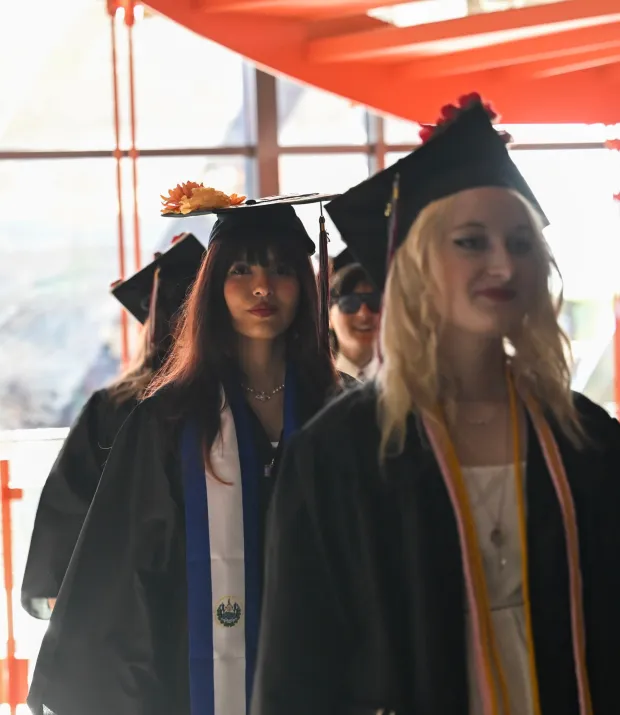 Lehigh Valley Charter High School for the Arts held its graduation Monday, June 8, 2026, at the ArtQuest Center at SteelStacks in Bethlehem. Students gathered on the second floor of the center before ascending to the third floor for the ceremony. (Avery Folmar/The Morning Call)