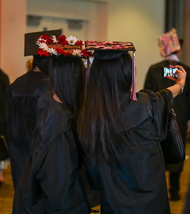 Lehigh Valley Charter High School for the Arts held its graduation Monday, June 8, 2026, at the ArtQuest Center at SteelStacks in Bethlehem. Students gathered on the second floor of the center before ascending to the third floor for the ceremony. (Avery Folmar/The Morning Call)