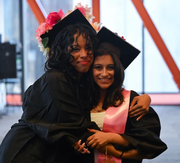 Lehigh Valley Charter High School for the Arts held its graduation Monday, June 8, 2026, at the ArtQuest Center at SteelStacks in Bethlehem. Students gathered on the second floor of the center before ascending to the third floor for the ceremony. (Avery Folmar/The Morning Call)