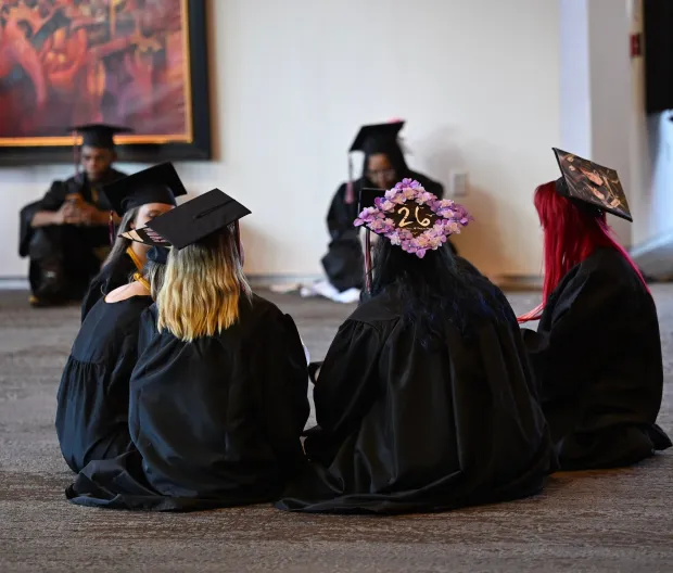 Lehigh Valley Charter High School for the Arts held its graduation Monday, June 8, 2026, at the ArtQuest Center at SteelStacks in Bethlehem. Students gathered on the second floor of the center before ascending to the third floor for the ceremony. (Avery Folmar/The Morning Call)