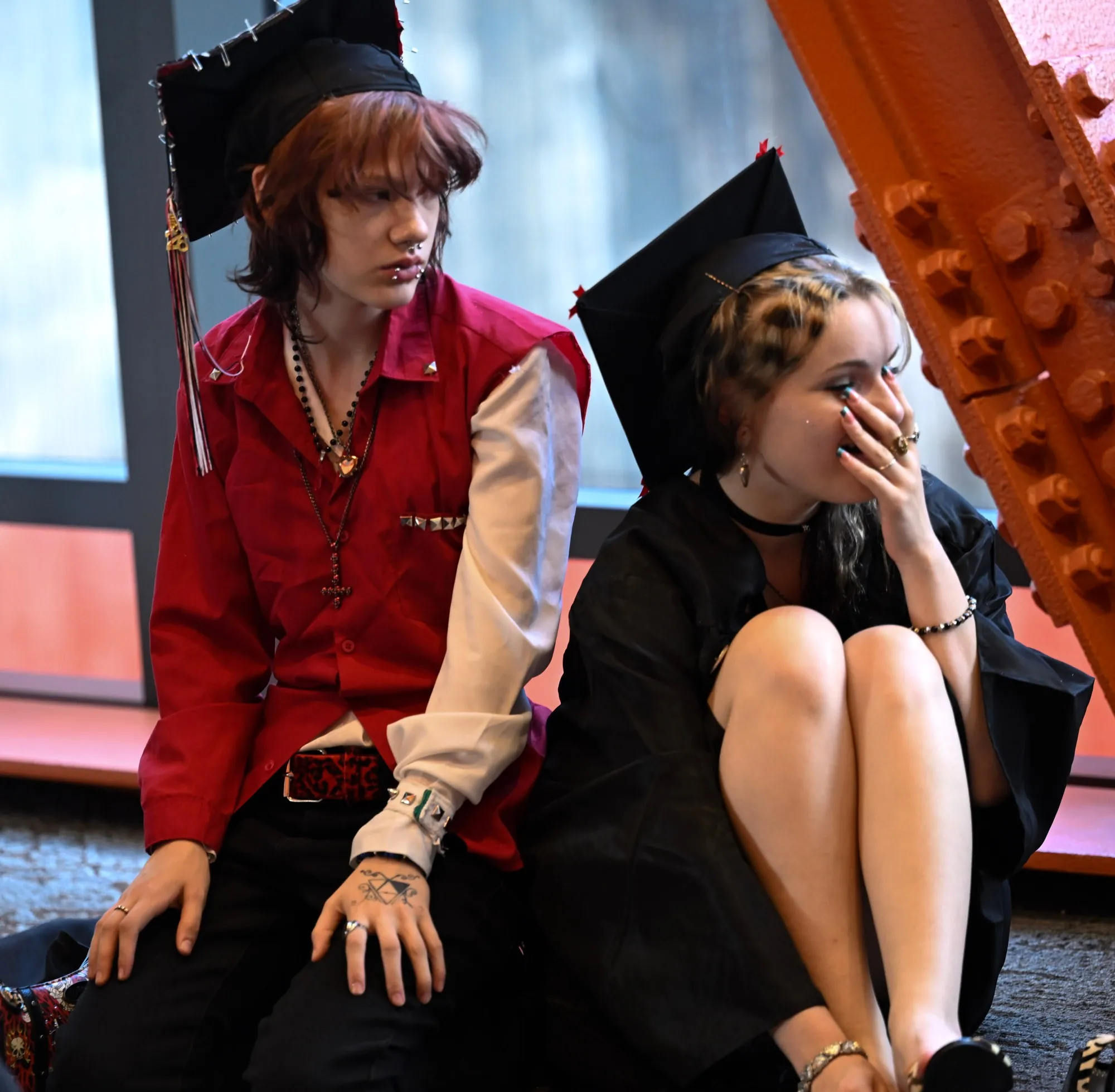 Lehigh Valley Charter High School for the Arts held its graduation Monday, June 8, 2026, at the ArtQuest Center at SteelStacks in Bethlehem. Students gathered on the second floor of the center before ascending to the third floor for the ceremony. (Avery Folmar/The Morning Call)