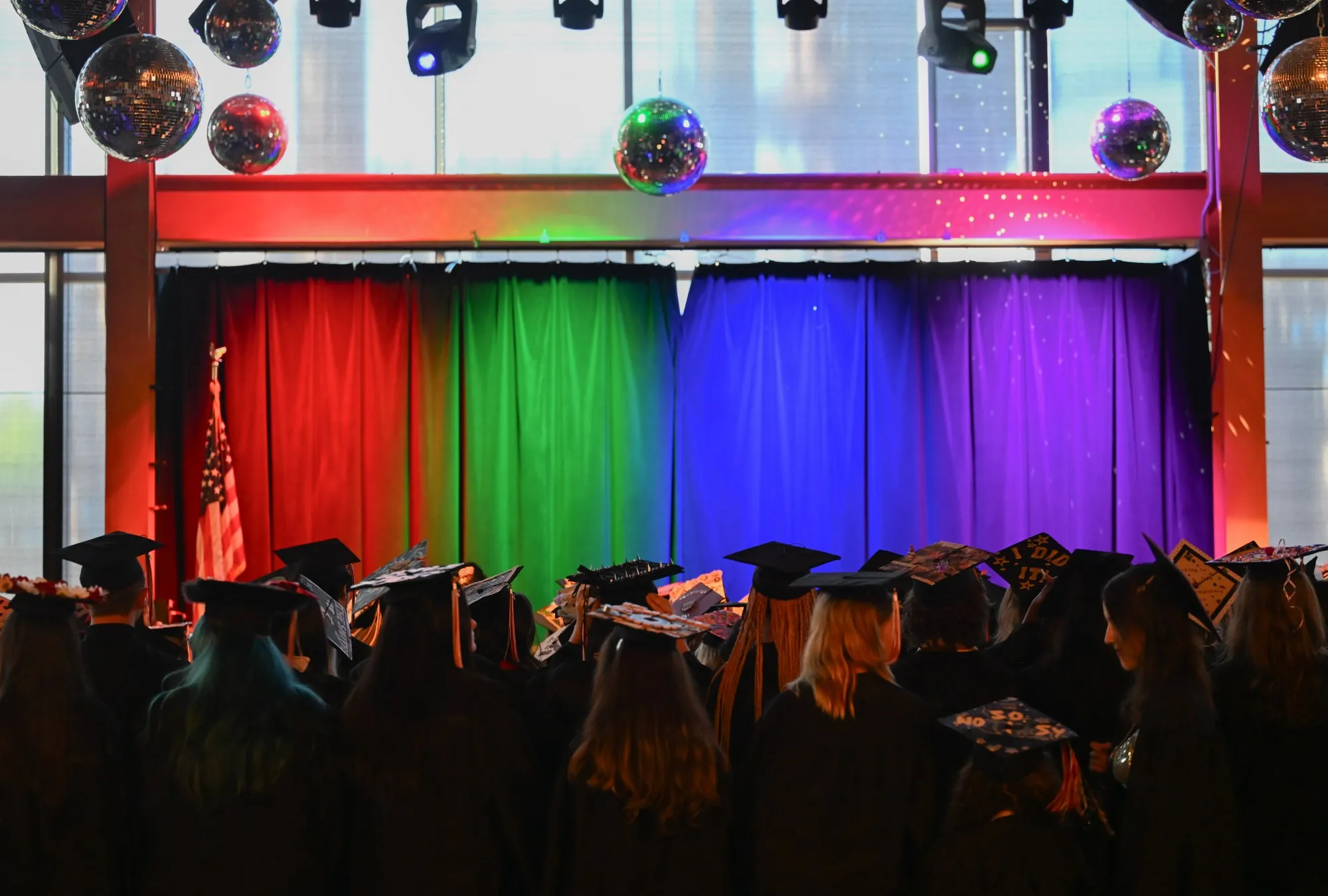 Lehigh Valley Charter High School for the Arts held its graduation Monday, June 8, 2026, at the ArtQuest Center at SteelStacks in Bethlehem. Students gathered on the second floor of the center before ascending to the third floor for the ceremony. (Avery Folmar/The Morning Call)