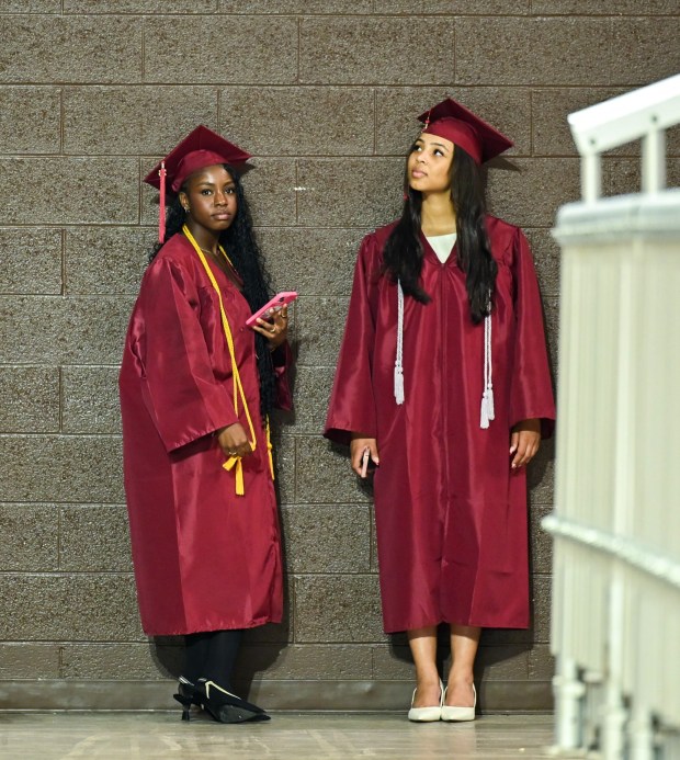 Liberty High School holds its graduation Friday, June 5, 2026, at Stabler Arena in Bethlehem. Students gathered in the hallways before lining up for their ceremony in the arena. (Avery Folmar/The Morning Call)