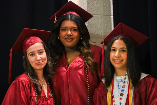 Liberty High School holds its graduation Friday, June 5, 2026, at Stabler Arena in Bethlehem. Students gathered in the hallways before lining up for their ceremony in the arena. (Avery Folmar/The Morning Call)