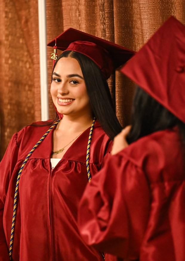 Liberty High School holds its graduation Friday, June 5, 2026, at Stabler Arena in Bethlehem. Students gathered in the hallways before lining up for their ceremony in the arena. (Avery Folmar/The Morning Call)