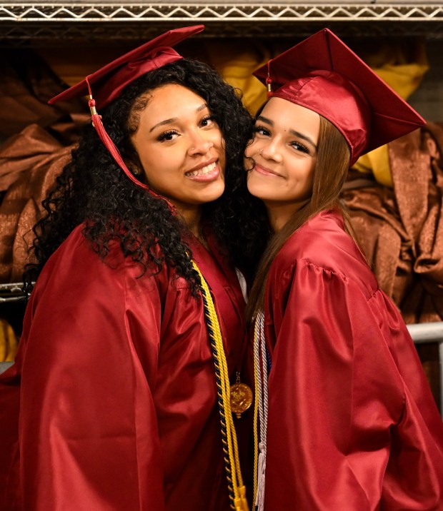 Liberty High School holds its graduation Friday, June 5, 2026, at Stabler Arena in Bethlehem. Students gathered in the hallways before lining up for their ceremony in the arena. (Avery Folmar/The Morning Call)