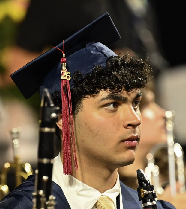Liberty High School holds its graduation Friday, June 5, 2026, at Stabler Arena in Bethlehem. Students gathered in the hallways before lining up for their ceremony in the arena. (Avery Folmar/The Morning Call)