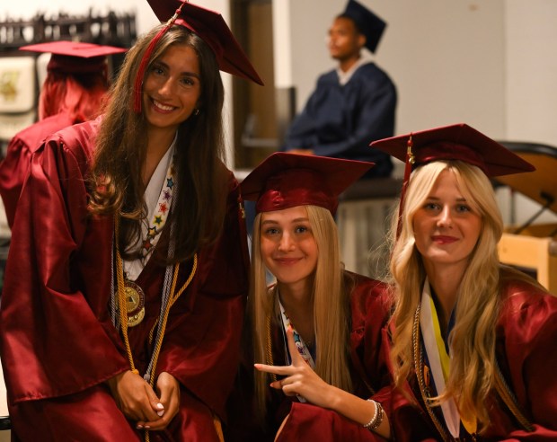 Liberty High School holds its graduation Friday, June 5, 2026, at Stabler Arena in Bethlehem. Students gathered in the hallways before lining up for their ceremony in the arena. (Avery Folmar/The Morning Call)