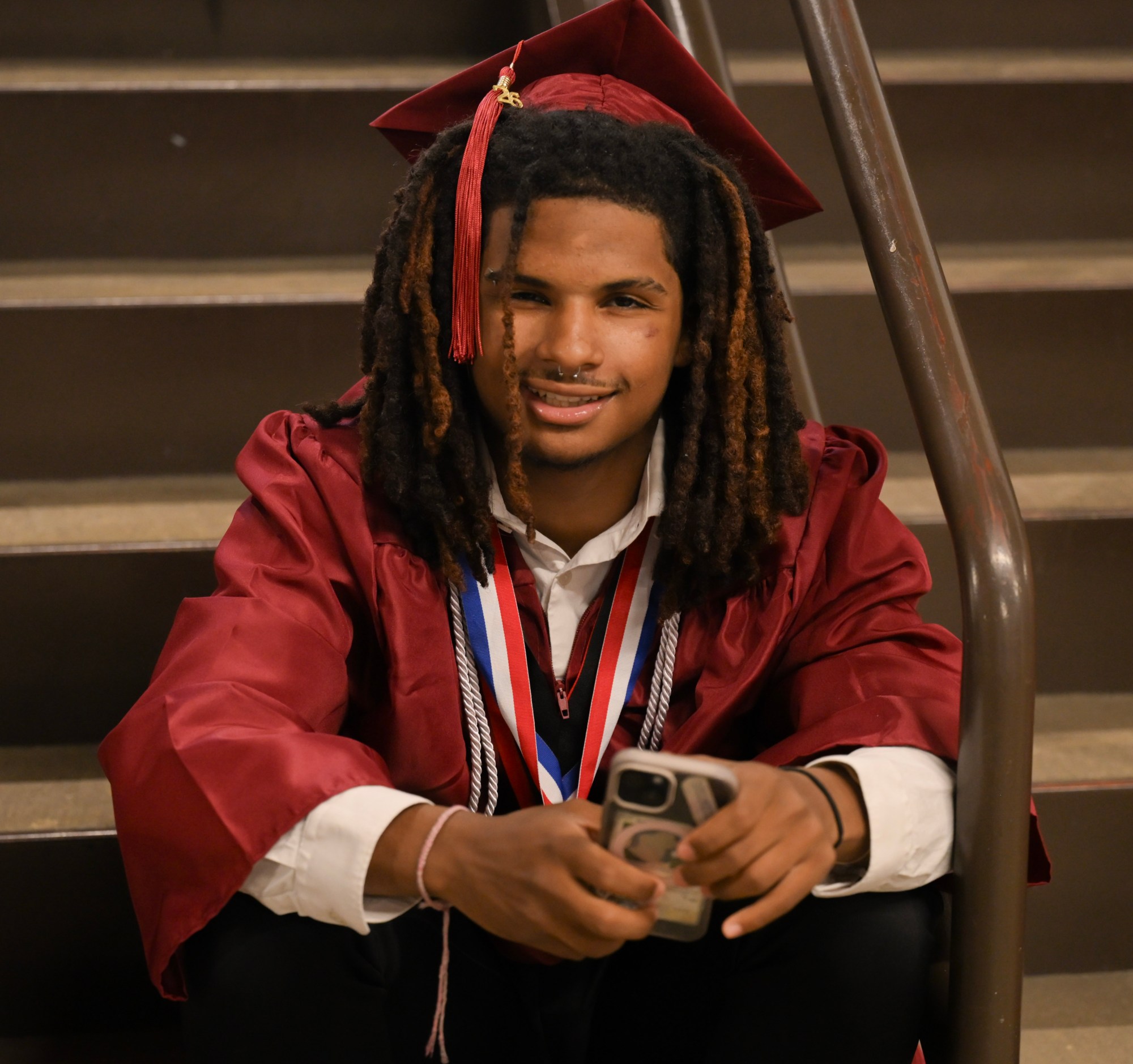 Liberty High School holds its graduation Friday, June 5, 2026, at Stabler Arena in Bethlehem. Students gathered in the hallways before lining up for their ceremony in the arena. (Avery Folmar/The Morning Call)