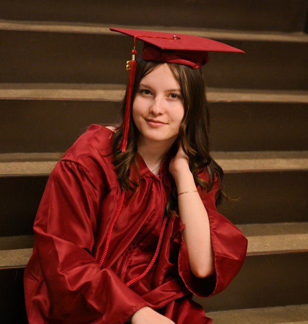 Liberty High School holds its graduation Friday, June 5, 2026, at Stabler Arena in Bethlehem. Students gathered in the hallways before lining up for their ceremony in the arena. (Avery Folmar/The Morning Call)