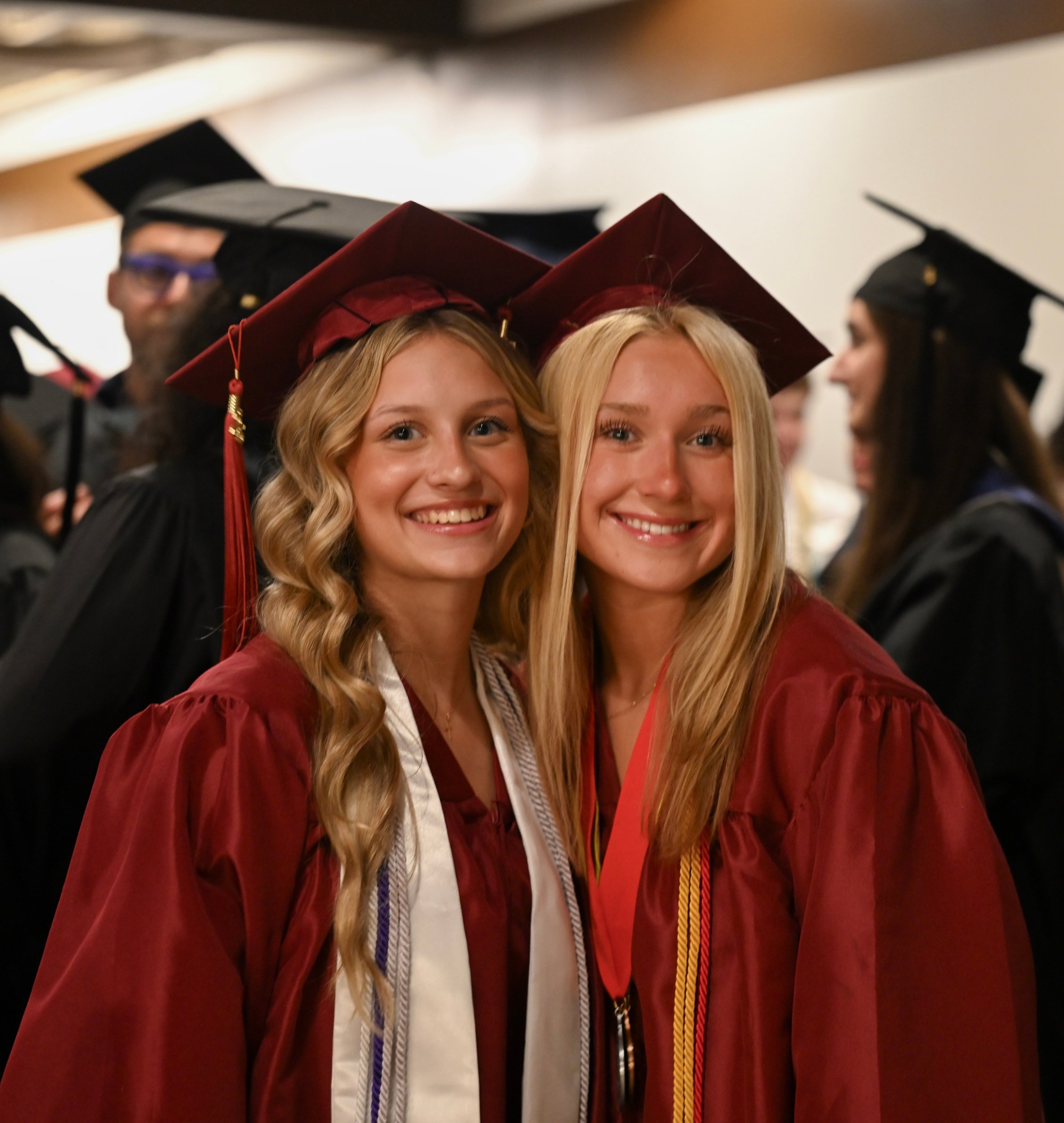 Liberty High School holds its graduation Friday, June 5, 2026, at Stabler Arena in Bethlehem. Students gathered in the hallways before lining up for their ceremony in the arena. (Avery Folmar/The Morning Call)