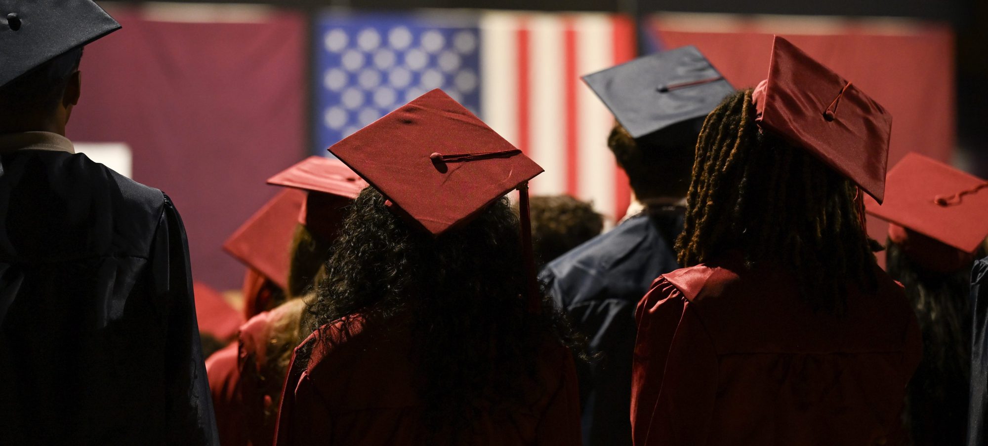 Liberty High School holds its graduation Friday, June 5, 2026, at Stabler Arena in Bethlehem. Students gathered in the hallways before lining up for their ceremony in the arena. (Avery Folmar/The Morning Call)