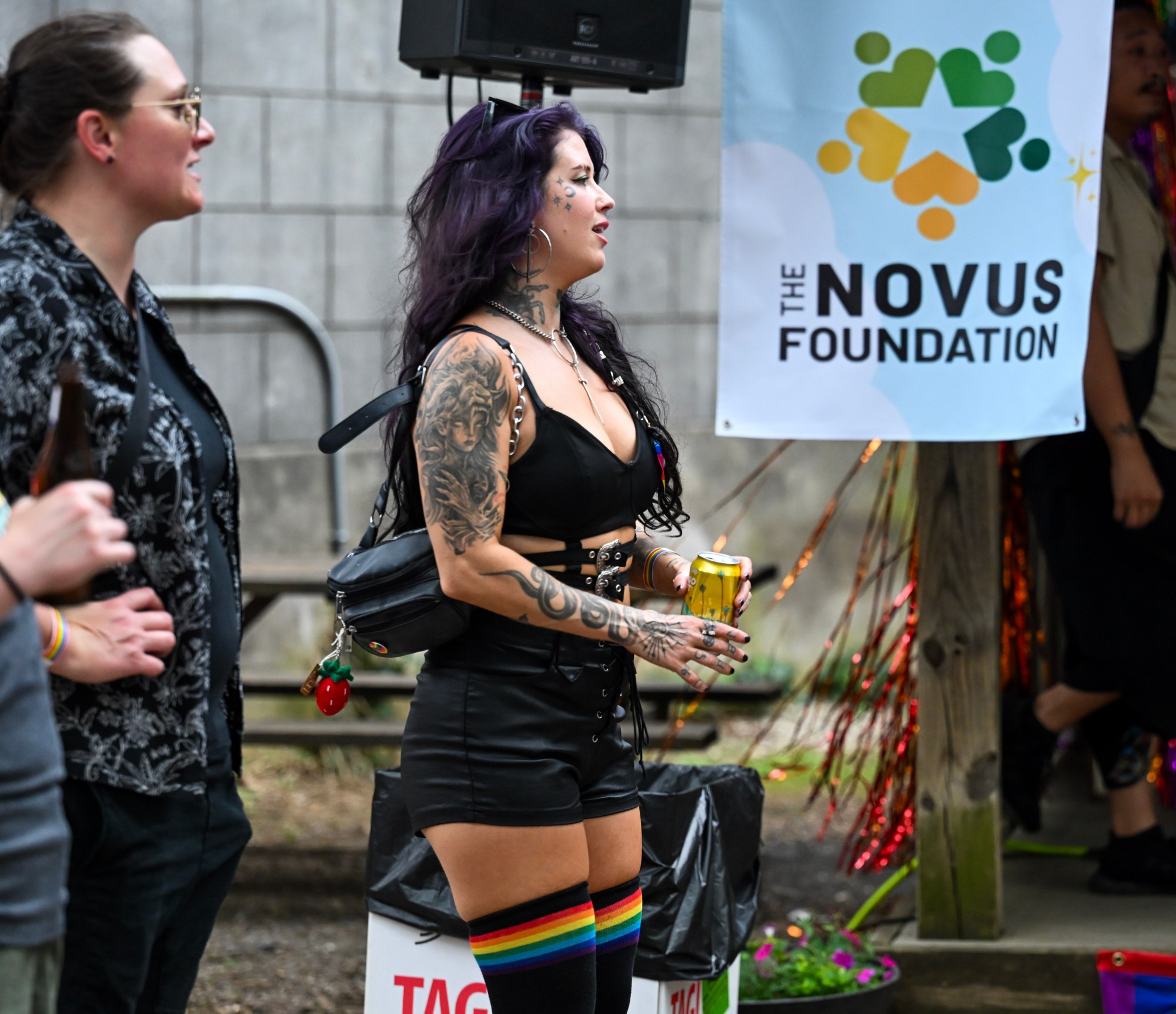 Cori Larose moves to the music Sunday, June 14, 2026, at the Pride Party Palooza in Bethlehem. (Avery Folmar/The Morning Call)