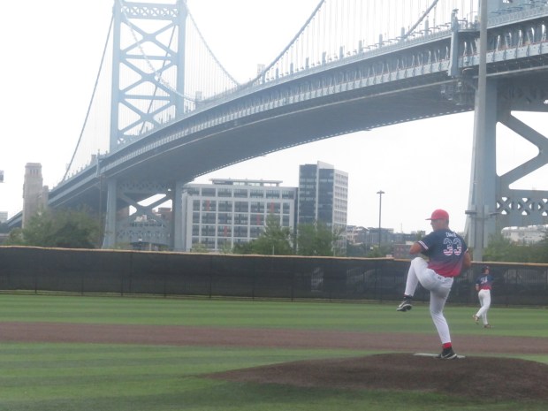Bux-Mont's Luke Caron pitches against Philadelphia Catholic during the Carpenter Cup quarterfinals, Thursday, June 11, 2026. (Ed Morlock/MediaNews Group)
